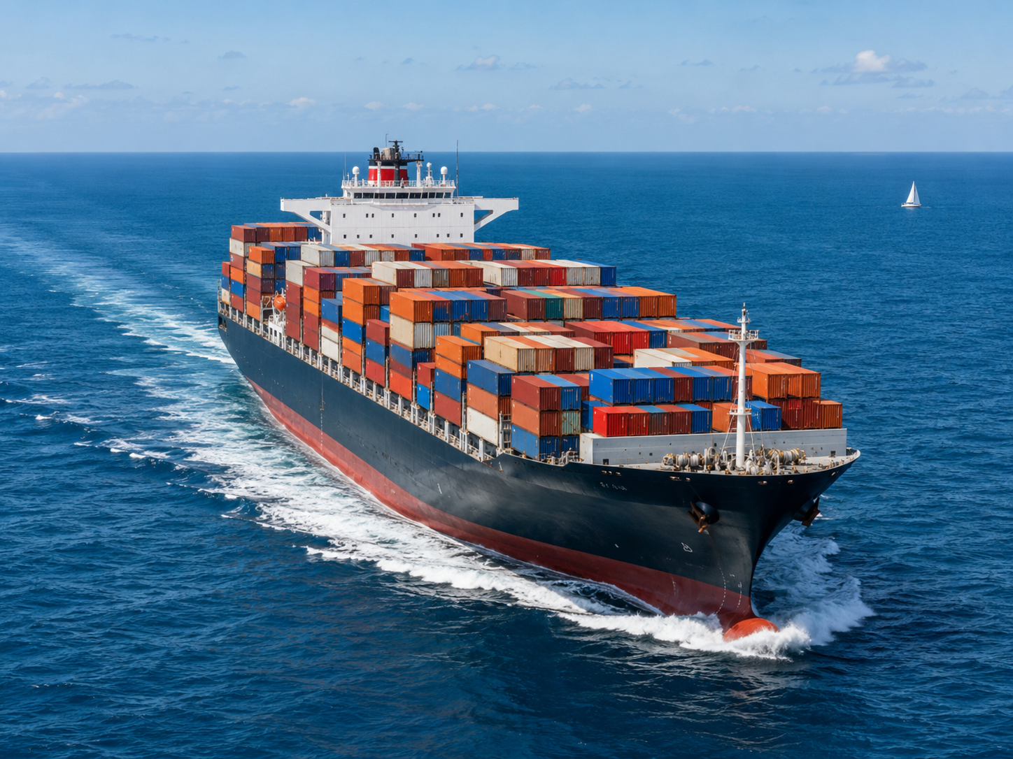 Container ship carrying goods whose U.S. import duty can be estimated by HTS code